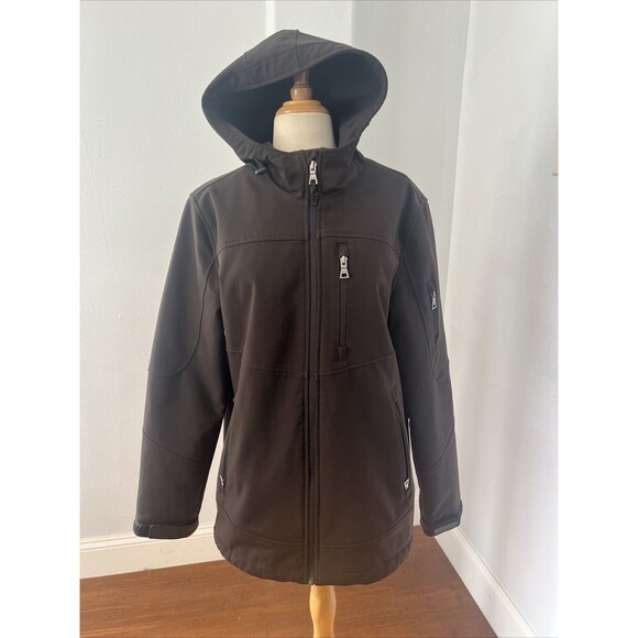 Guess Mens M BlackFull Zip Soft Shell Fleece Lining Hoodie Jacket
